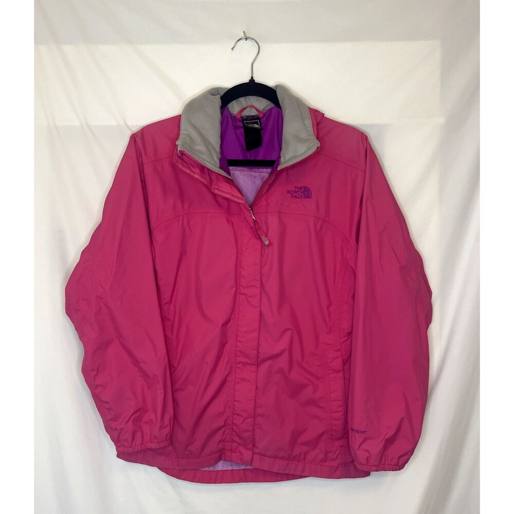 The North Face Hyvent Pink Windbreaker Rain Jacket Coat Girl's Size XL 18